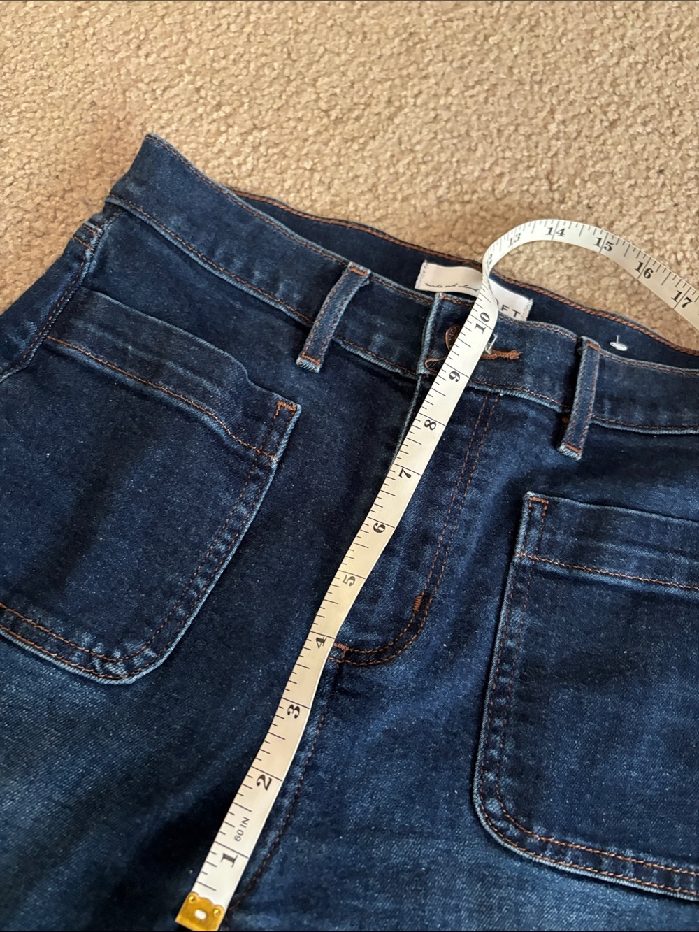LOFT The Kick Crop Women’s Dark Blue Denim Jeans size 25 - Picture 3 of 8